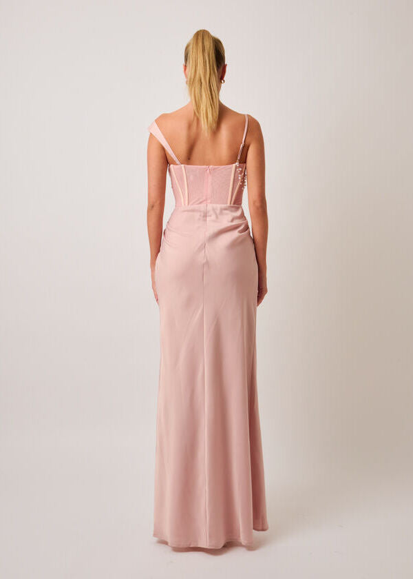 Pearl Draped Maxi Dress