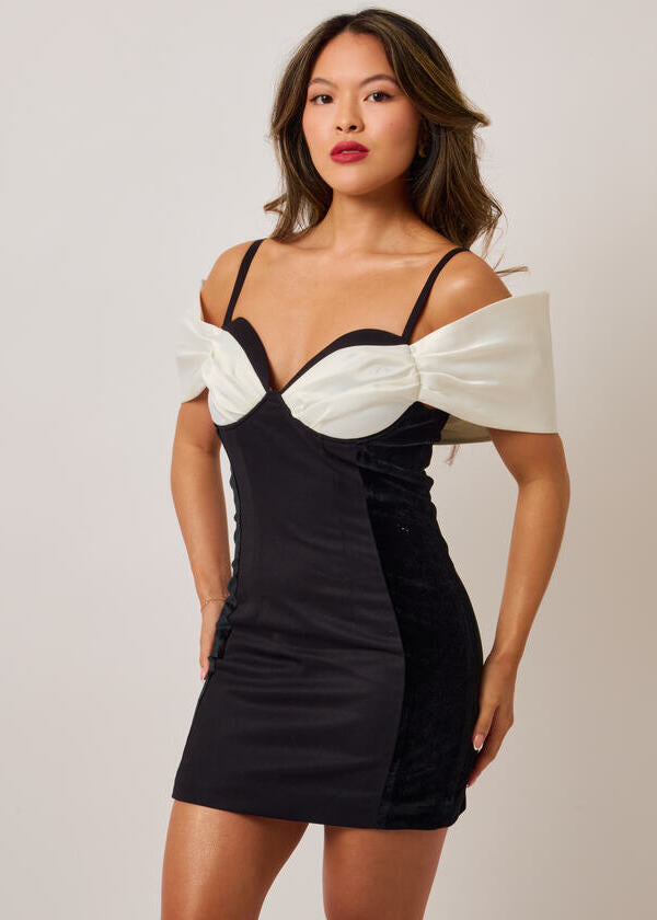 Velvet Mini Dress - Black