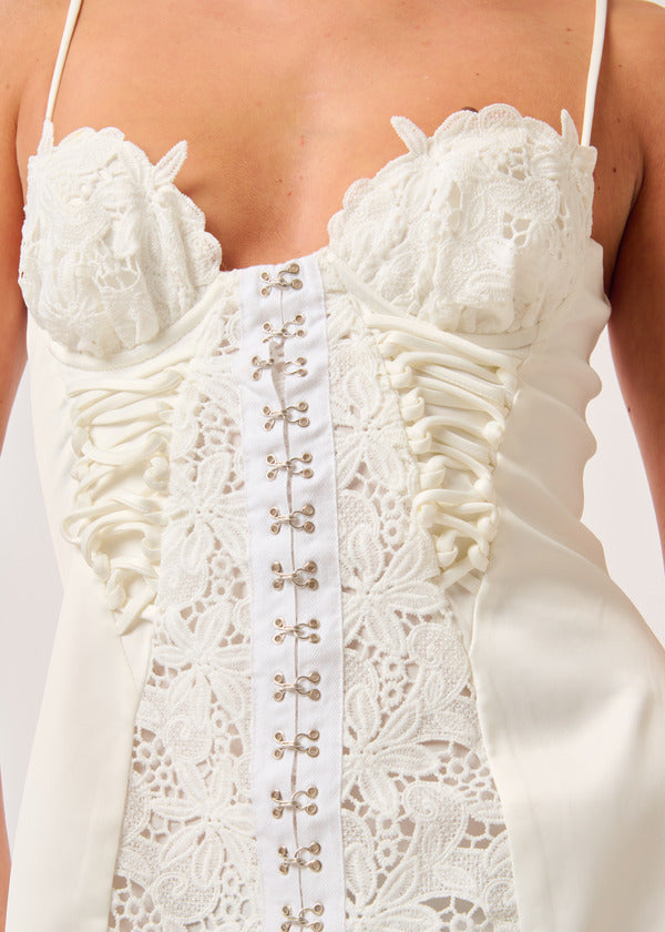 White Lace Mini Dress